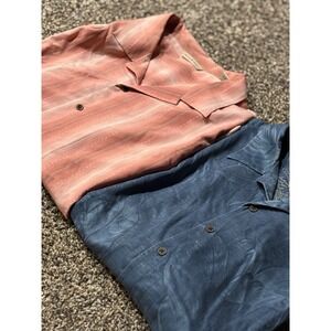 Tommy Bahama Hawaiian Shirt Mens XXL 100% Silk Button Up Shirts Lot Of 2